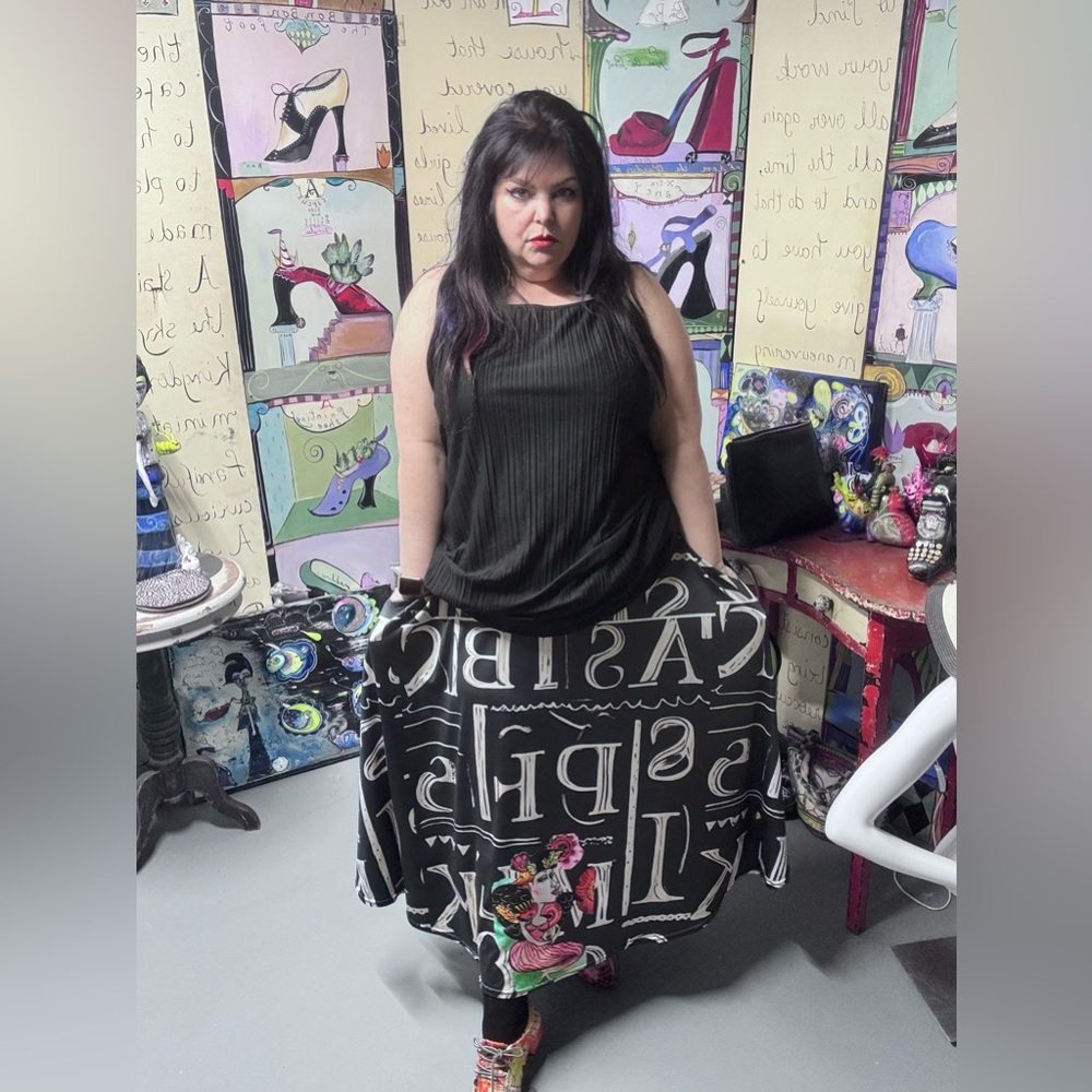 Chalkboard letters skirt plus size